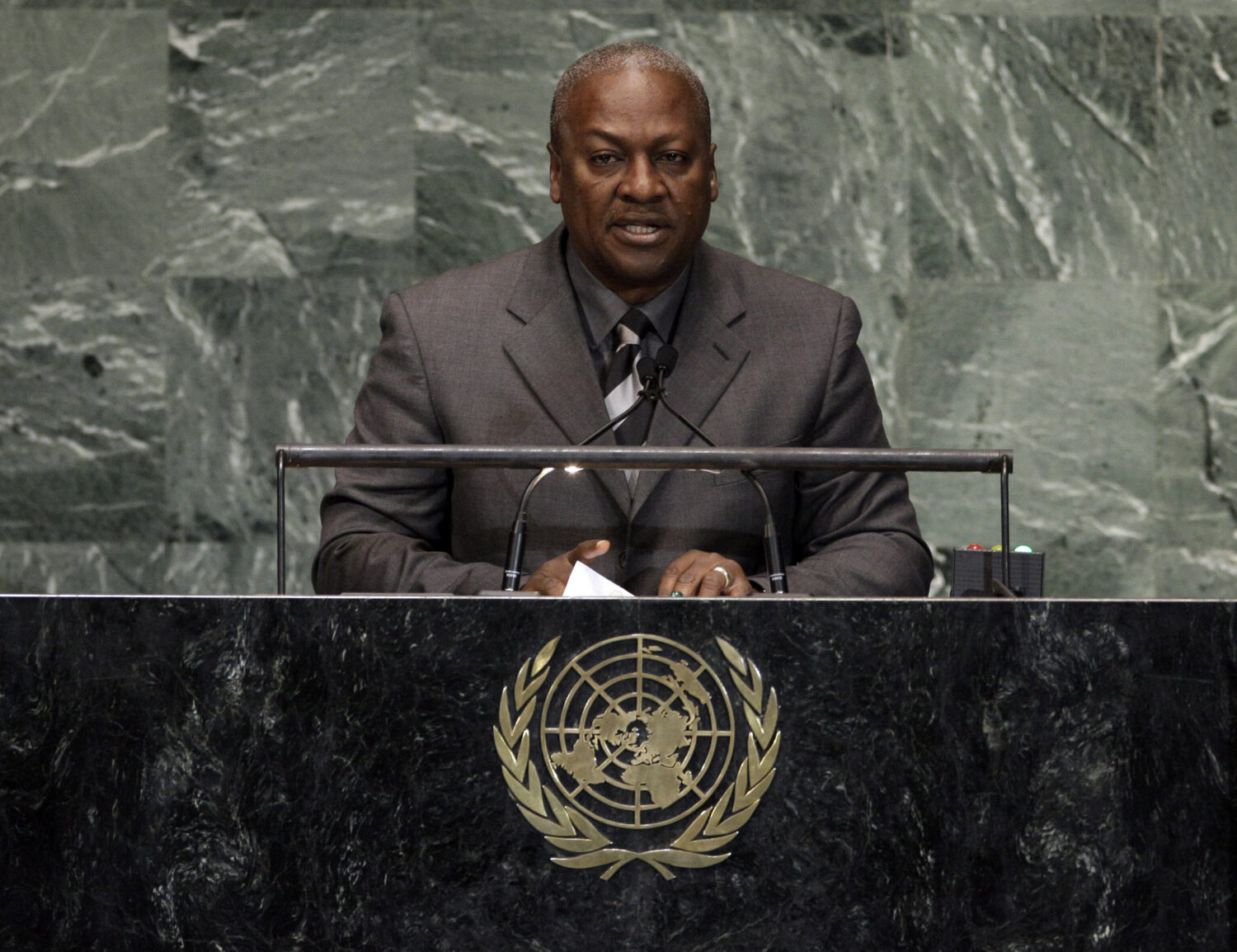 FILE -Ghana's President John Mahama addresses the high level meeting on rule of law in the United N...