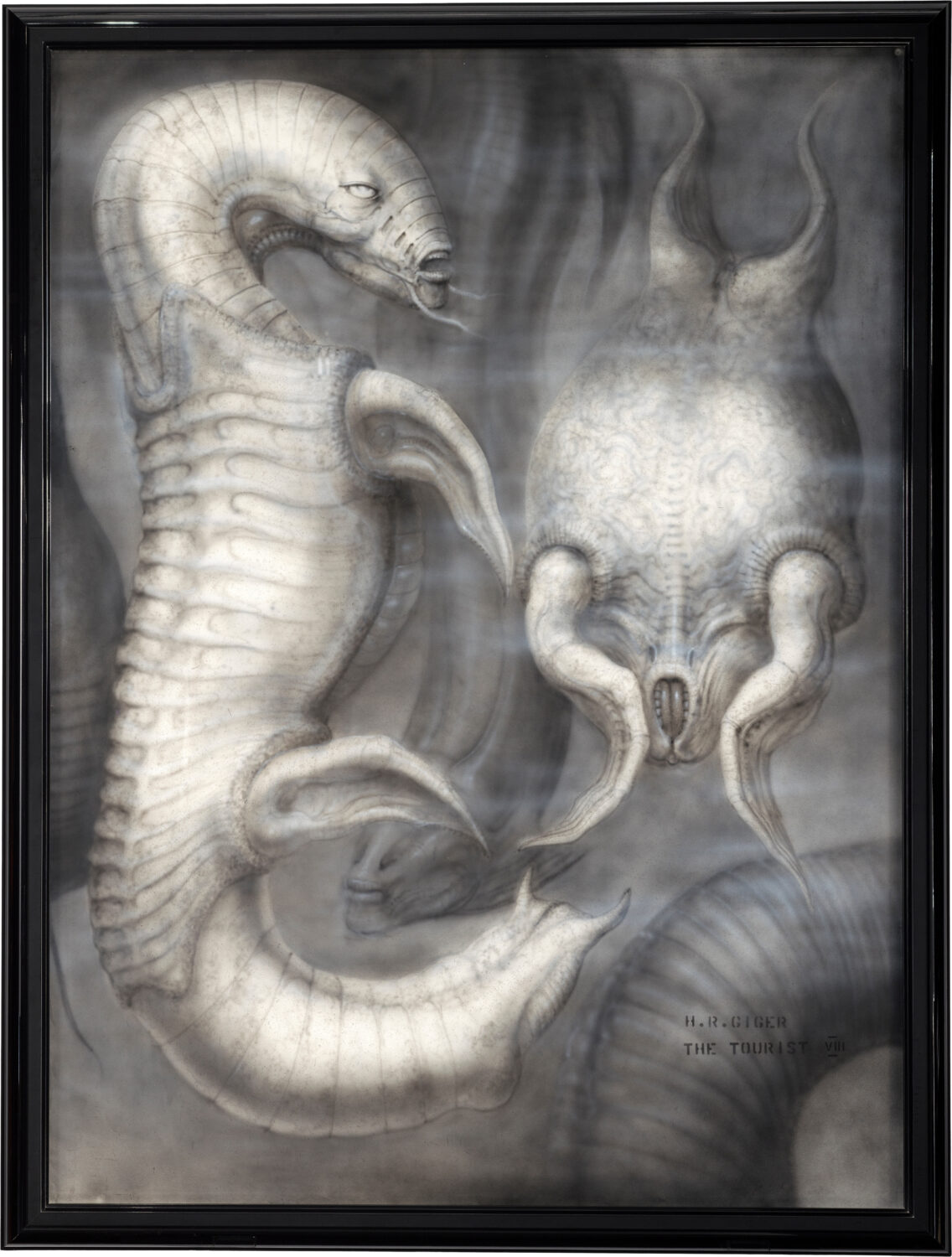 This image released by Heritage Auctions shows H.R. Giger's original art created for an unproduced ...