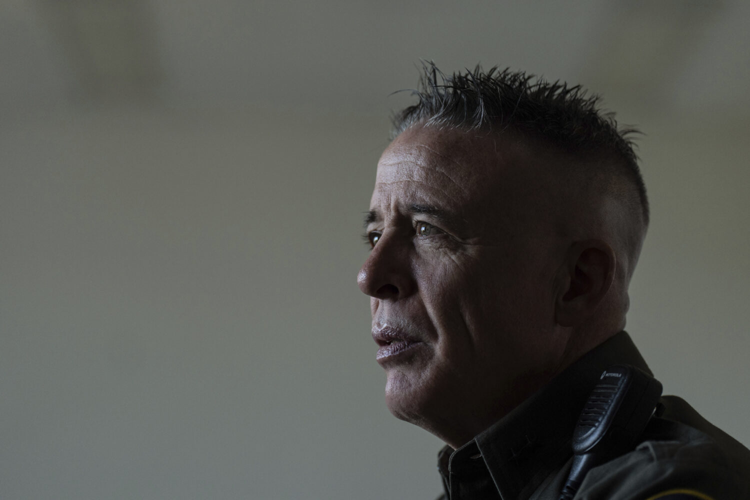 Gregory Bovino, chief patrol agent of the U.S. Border Patrol's El Centro Sector, speaks during an i...