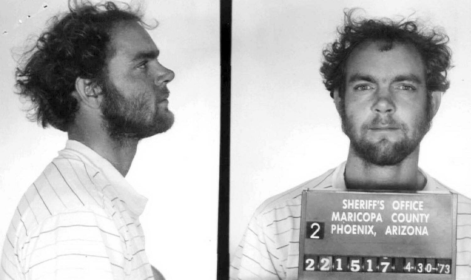 FILE - This 1973 booking photo, originally made by the Maricopa County Sheriff's Office in Phoenix ...