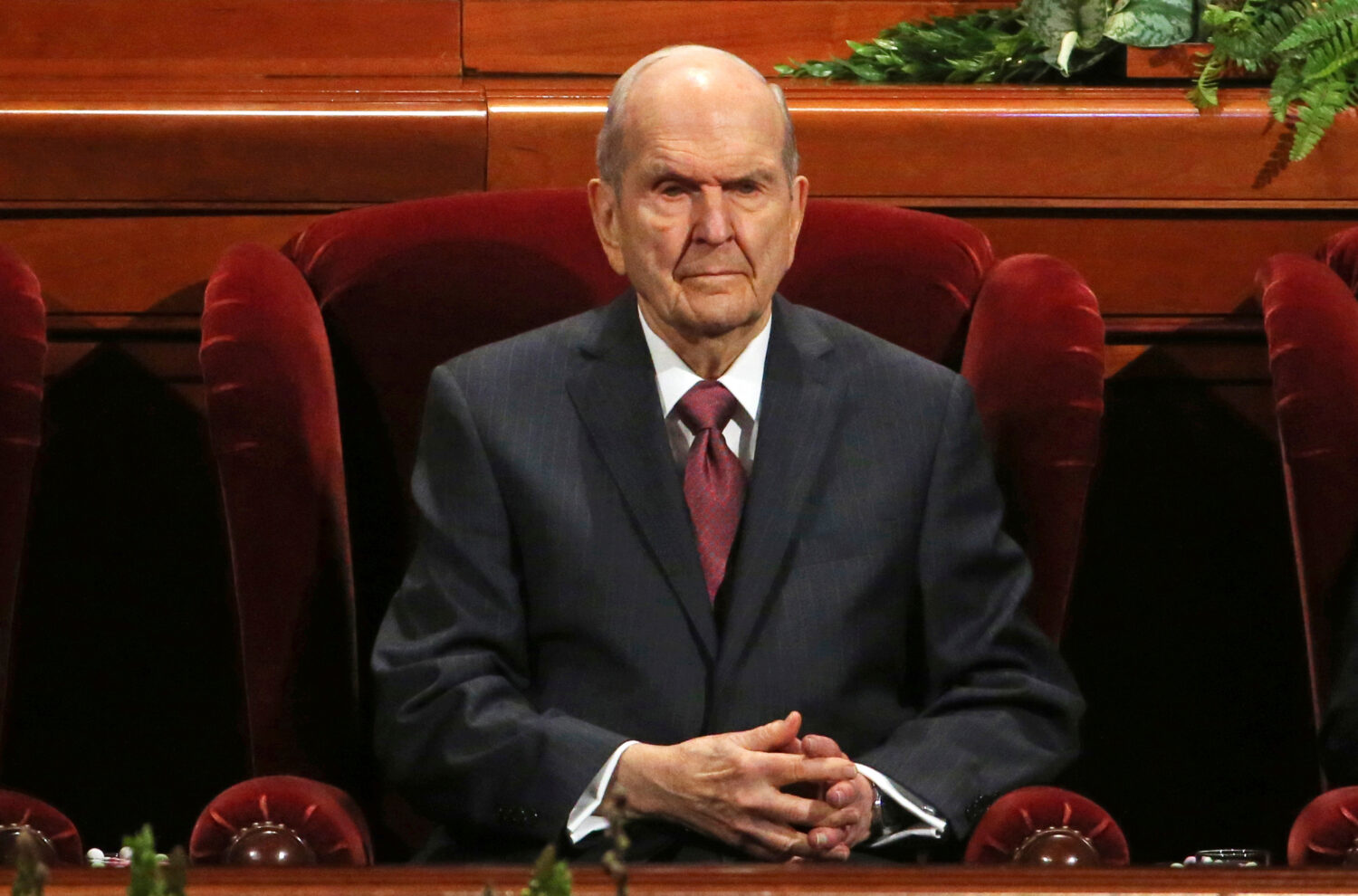 FILE - Church President Russell M. Nelson looks on during The Church of Jesus Christ of Latter-day ...