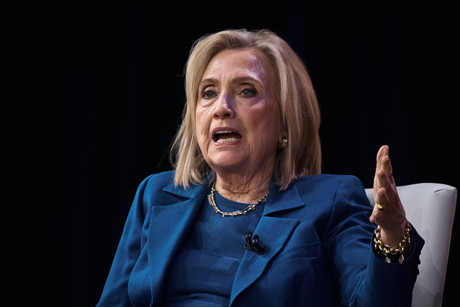 Former U.S. Secretary of State Hillary Clinton speaks during the Clinton Global Initiative on Wedne...