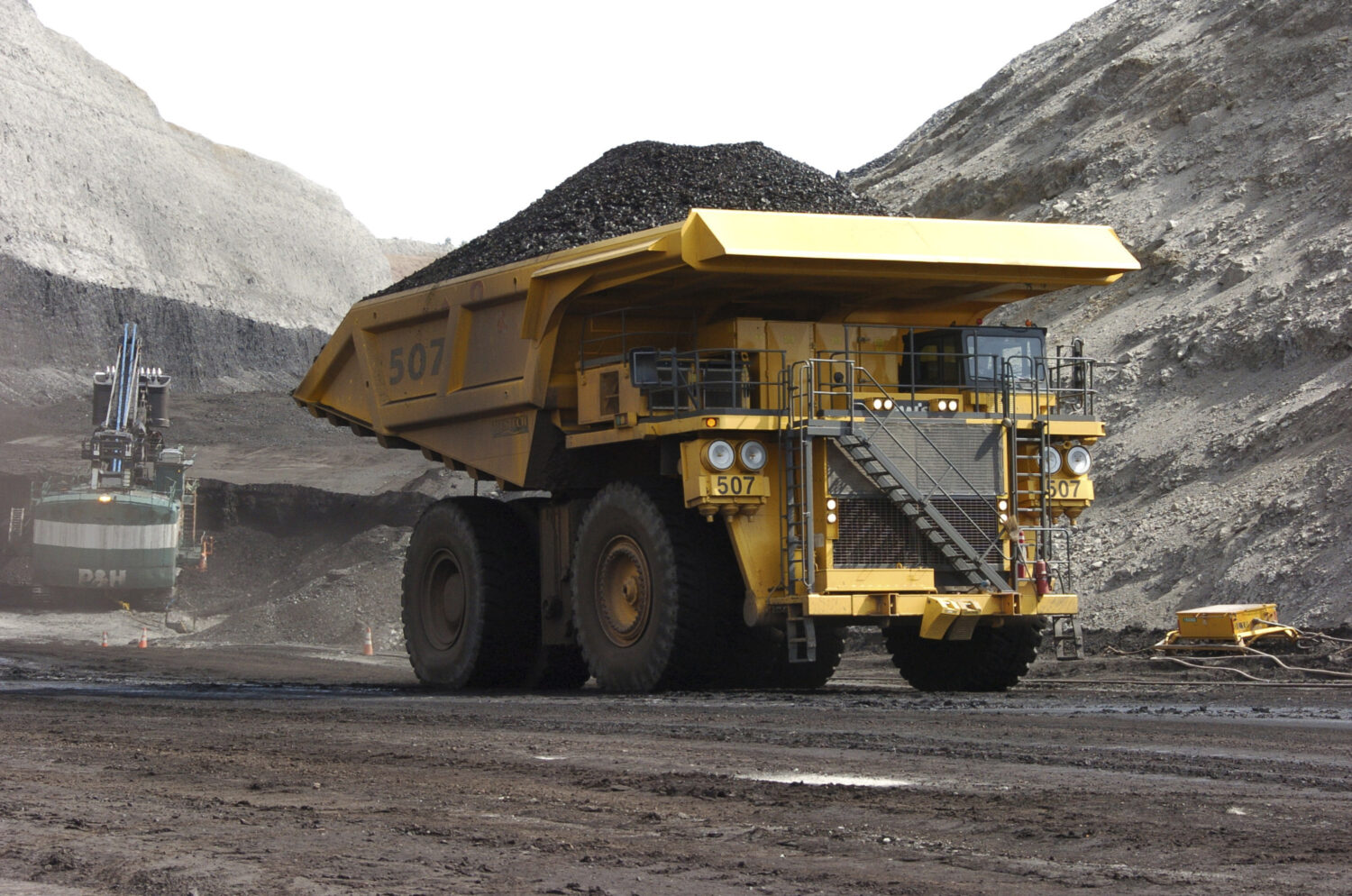 FILE - In this April 4, 2013, file photo, a mining dumper truck hauls coal at Cloud Peak Energy's S...