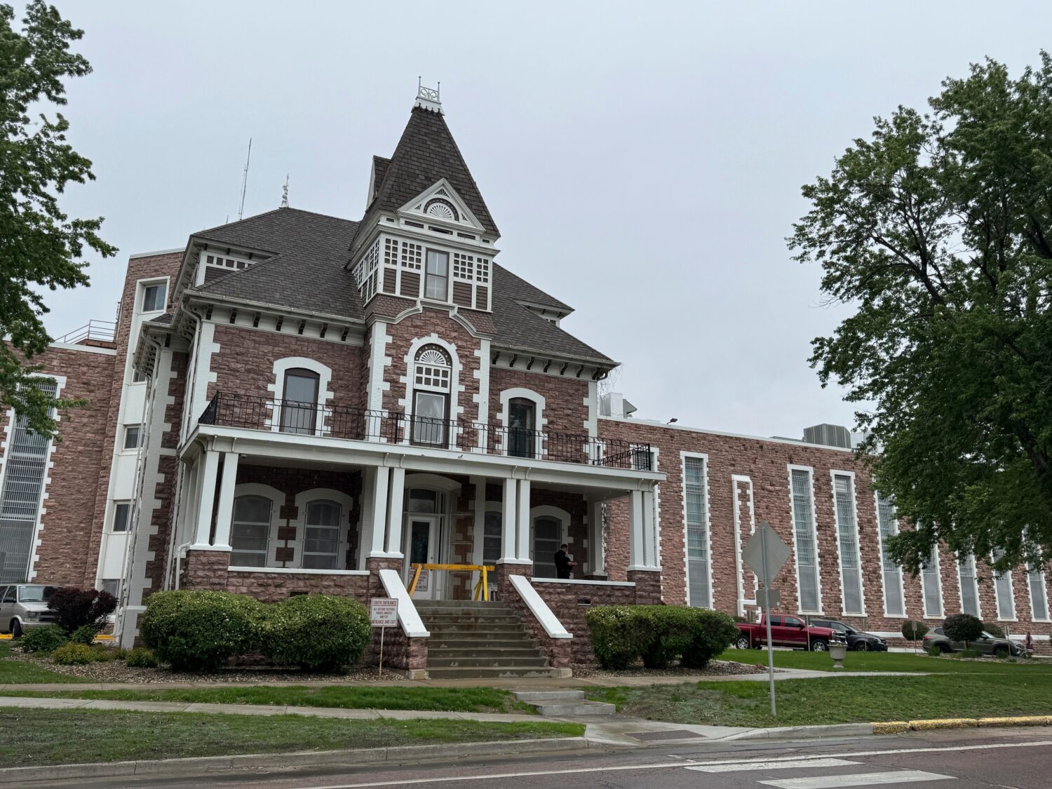 FILE - The South Dakota State Penitentiary sits north of downtown Sioux Falls, S.D., May 23, 2025. ...