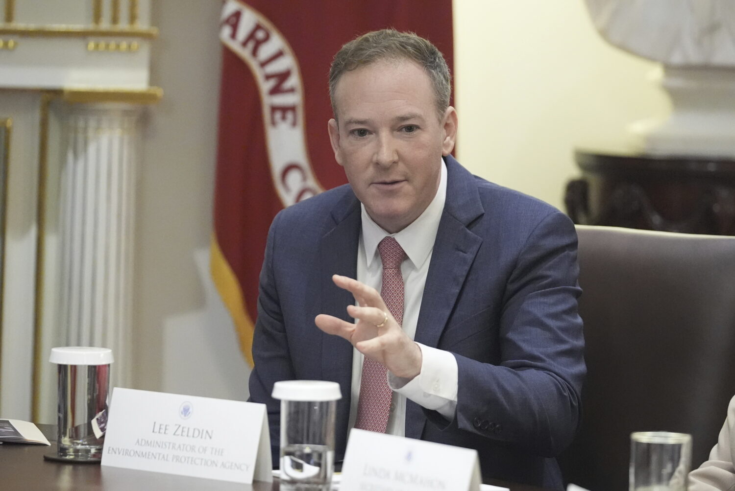 Environmental Protection Agency Administrator Lee Zeldin, speaks during a cabinet meeting with Pres...