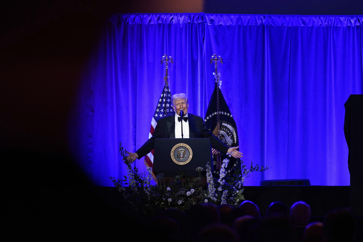 President Donald Trump speaks during the American Cornerstone Institute's Founder's Dinner at Georg...