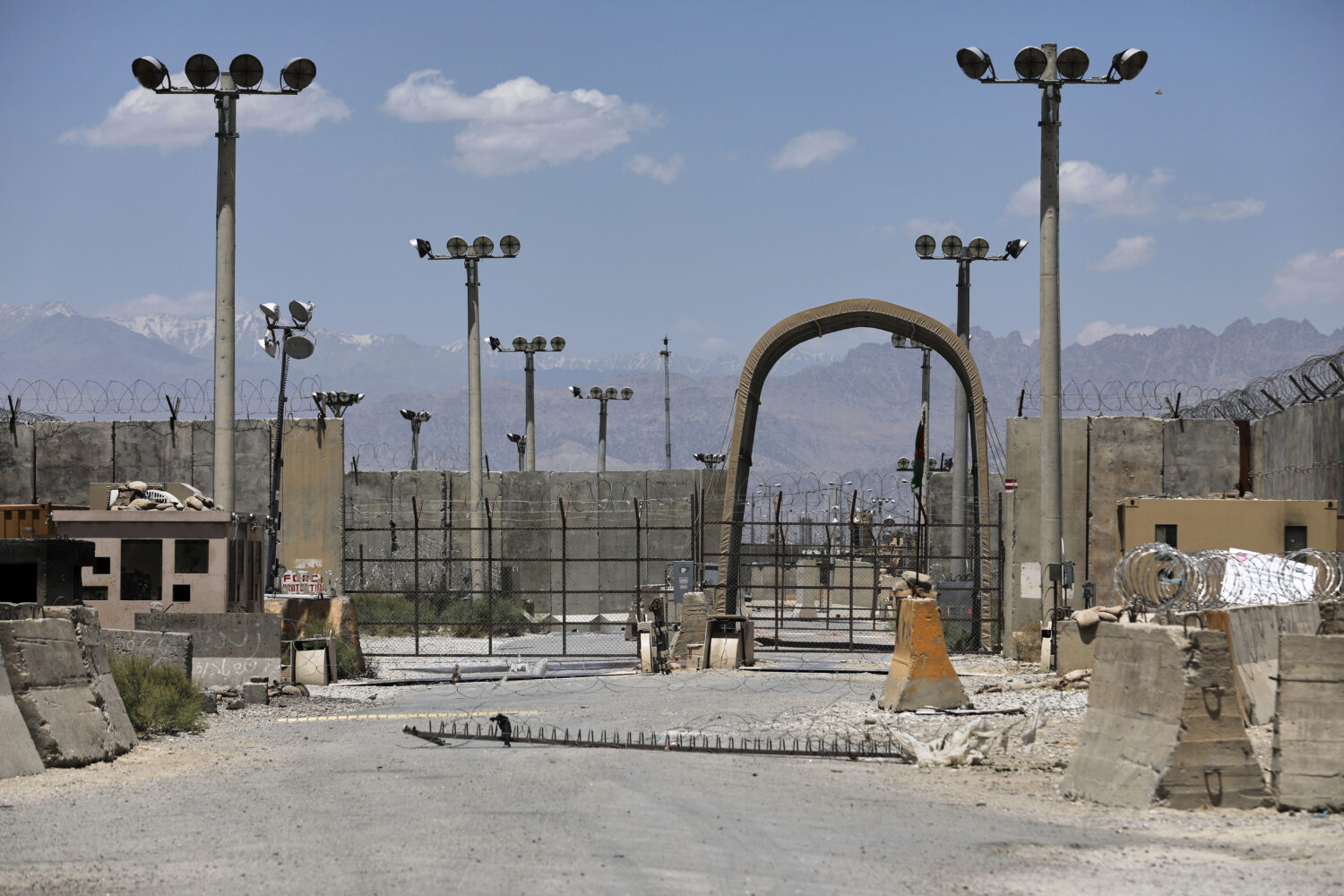 FILE - A gate is seen at the Bagram Air Base in Afghanistan, Friday, June 25, 2021. President Donal...
