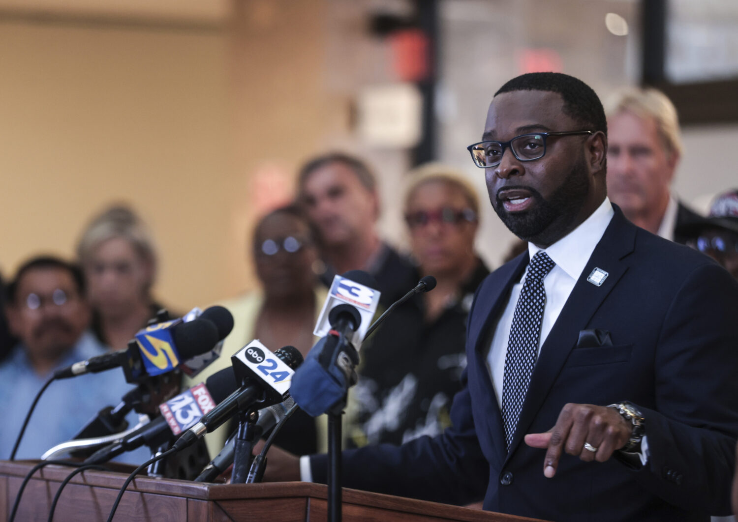 Memphis Mayor Paul Young speaks about the deployment of the National Guard to the city during a new...
