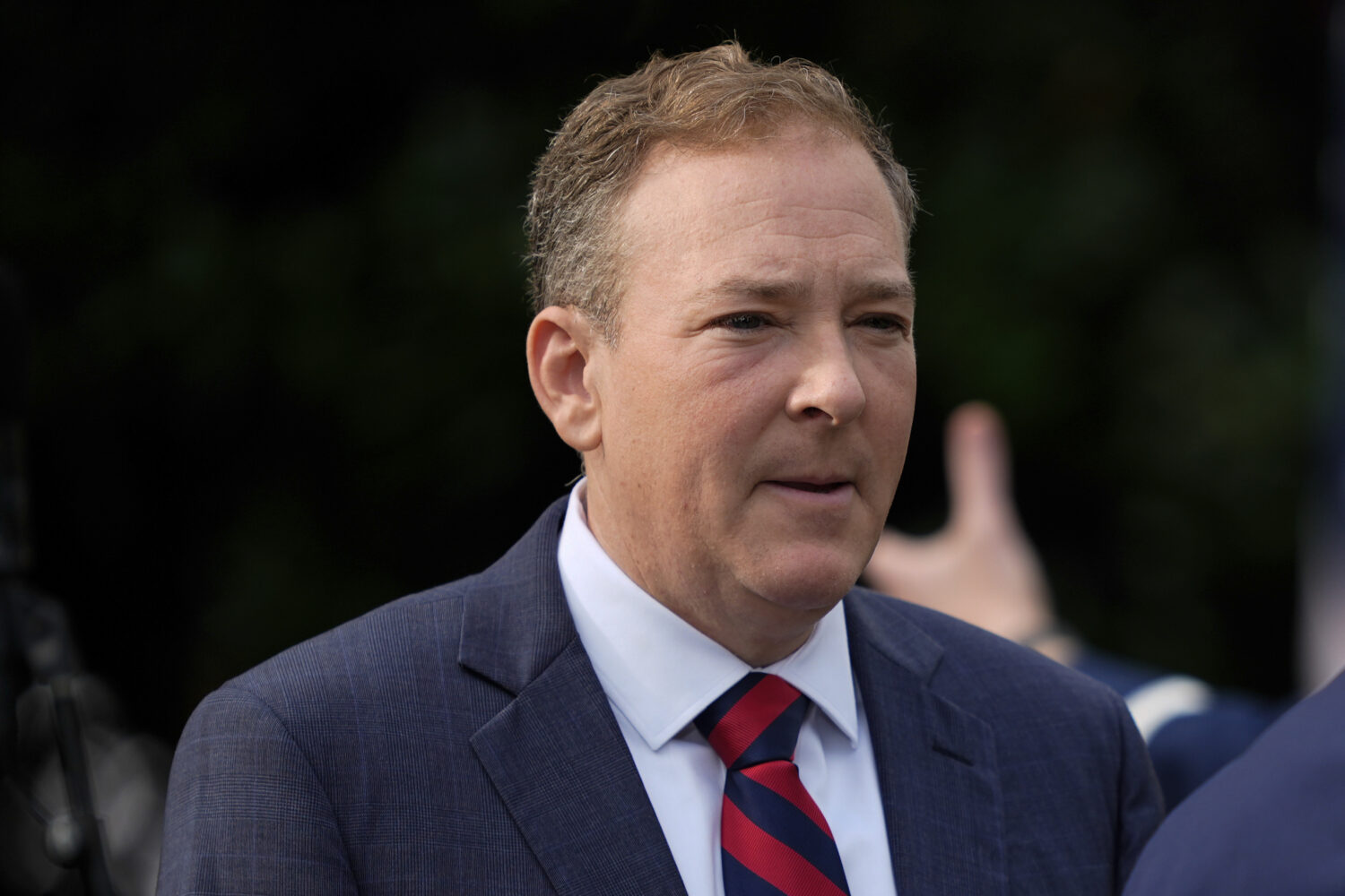 Environmental Protection Agency Administrator Lee Zeldin arrives for a ceremony in the Pentagon cou...