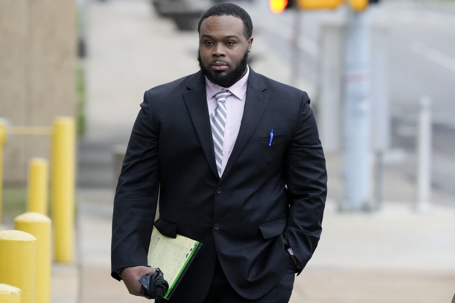 FILE - Former Memphis police officer Demetrius Haley arrives at the federal courthouse for the day'...