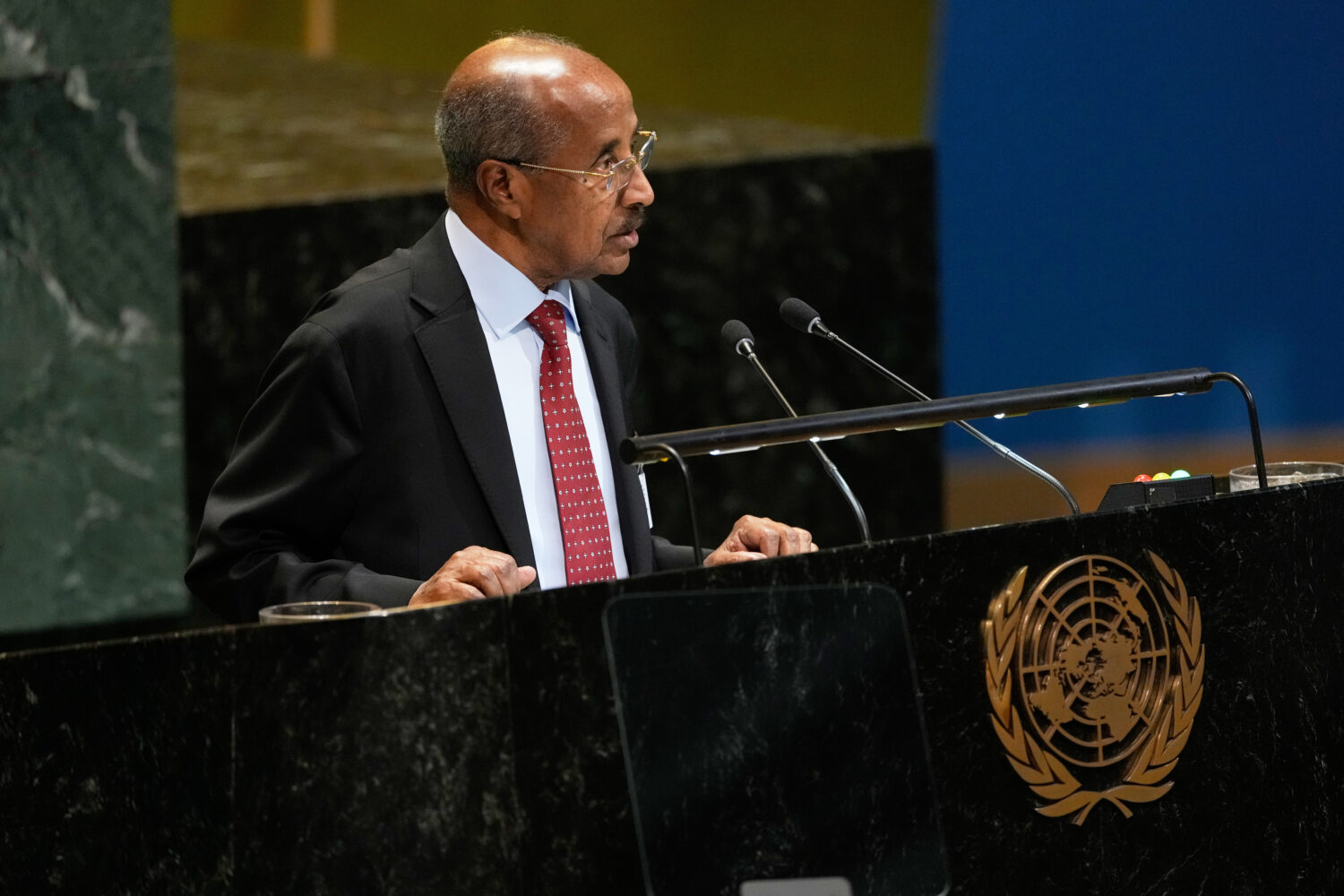Osman Saleh Mohammed, Minister for Foreign Affairs of Eritrea, addresses the 80th session of the Un...