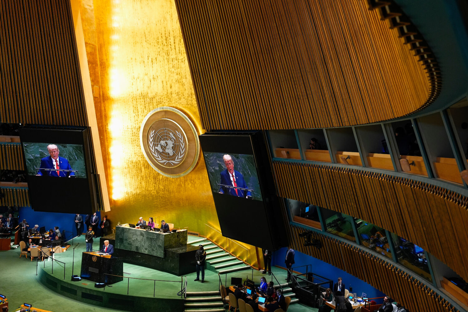FILE - President Donald Trump address the 80th session of the United Nations General Assembly, Tues...