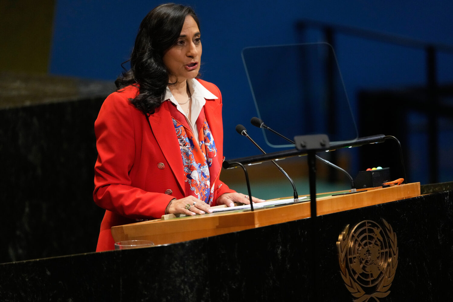Anita Anand, Minister for Foreign Affairs of Canada, addresses the 80th session of the United Natio...