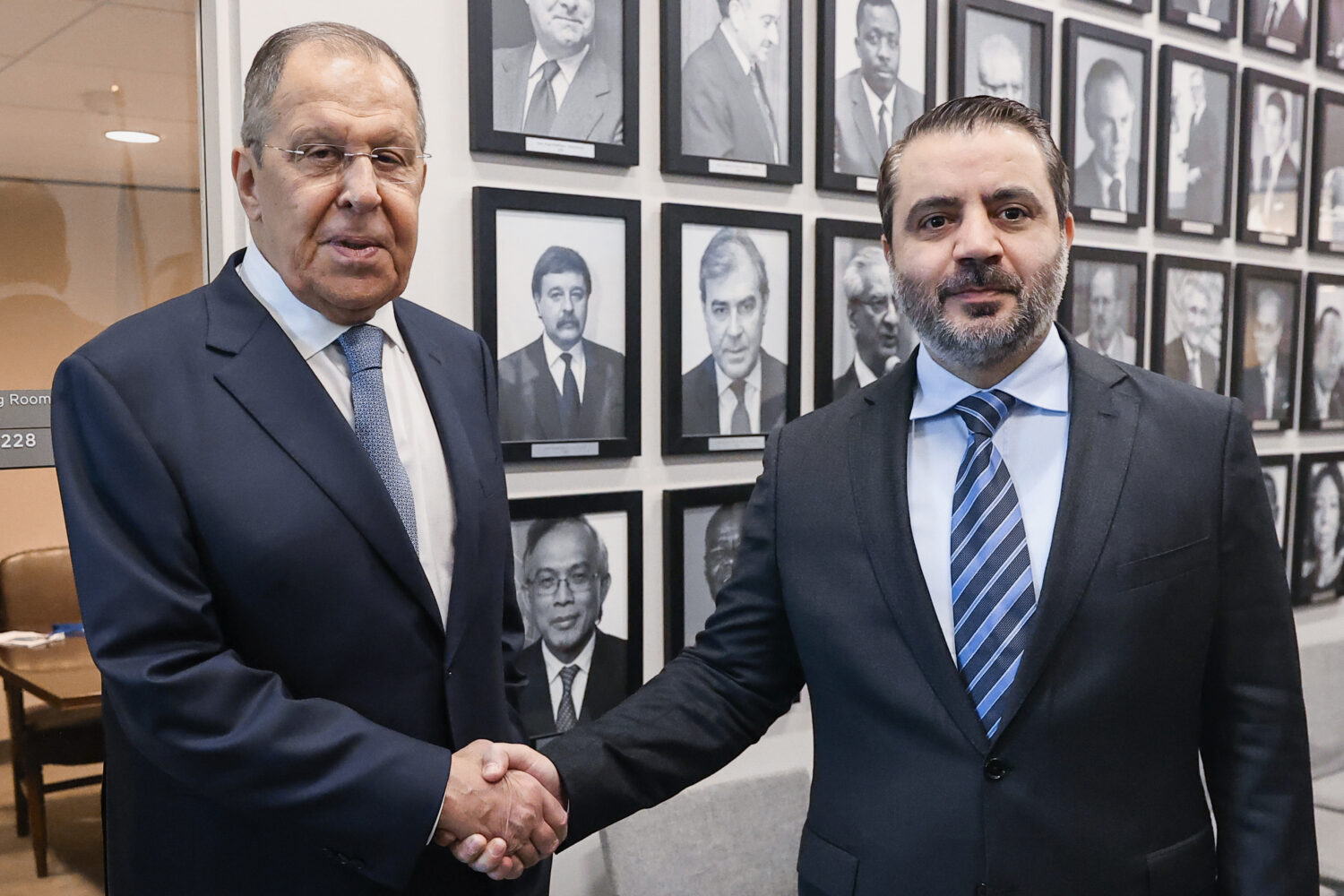 In this photo released by Russian Foreign Ministry Press Service, Syrian Foreign minister Asaad al-...