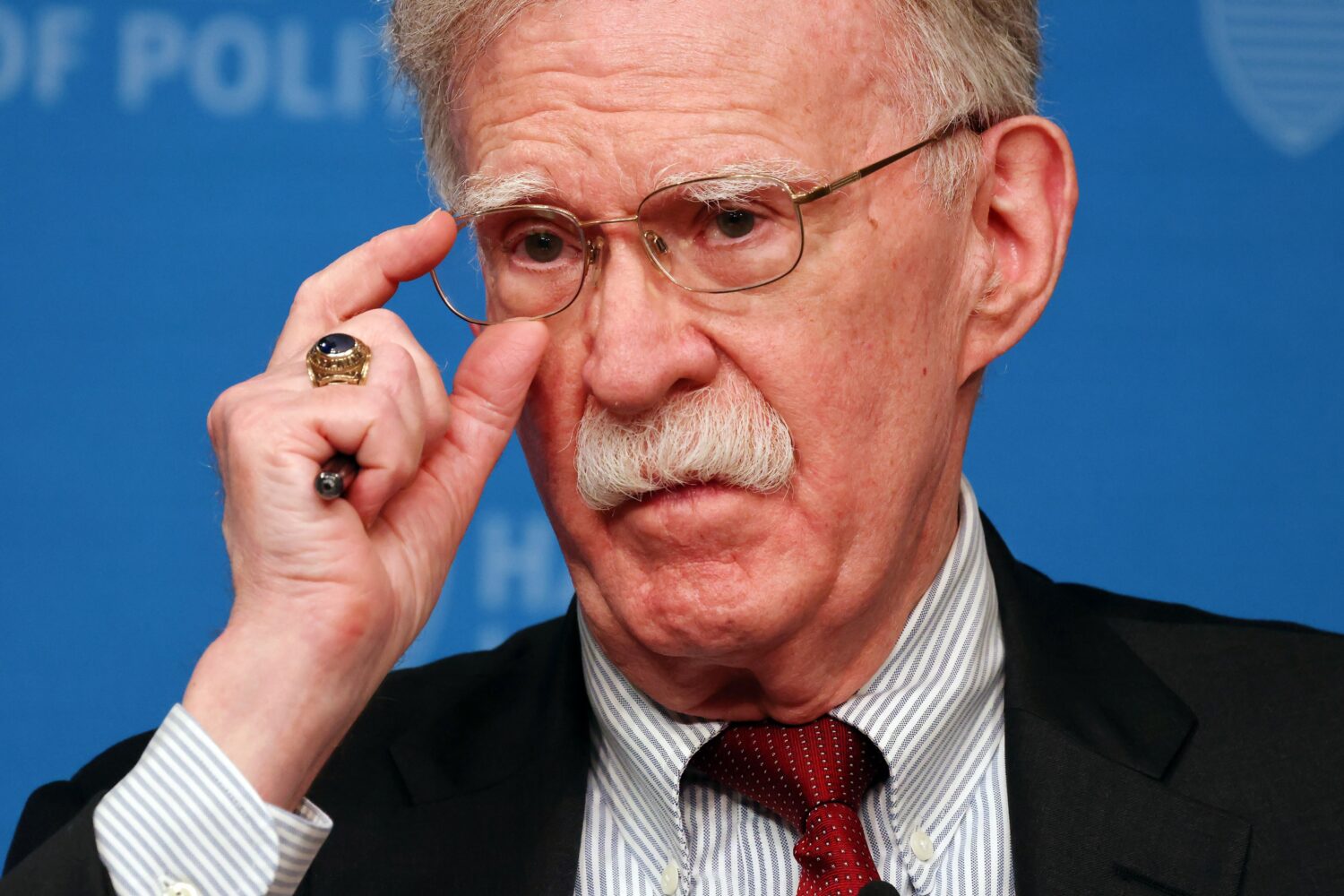 John Bolton speaks at Harvard Kennedy School's John F. Kennedy Jr. Forum, Monday, Sept. 29, 2025, i...