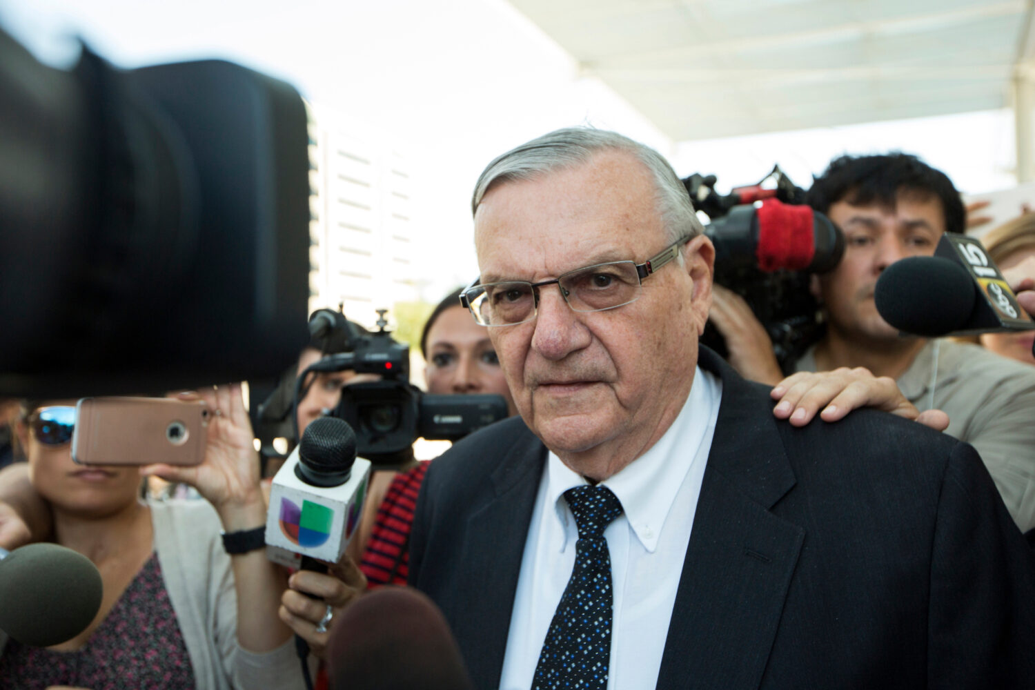 FILE - Former Sheriff Joe Arpaio leaves the federal courthouse in Phoenix, July 6, 2017. (AP Photo/...