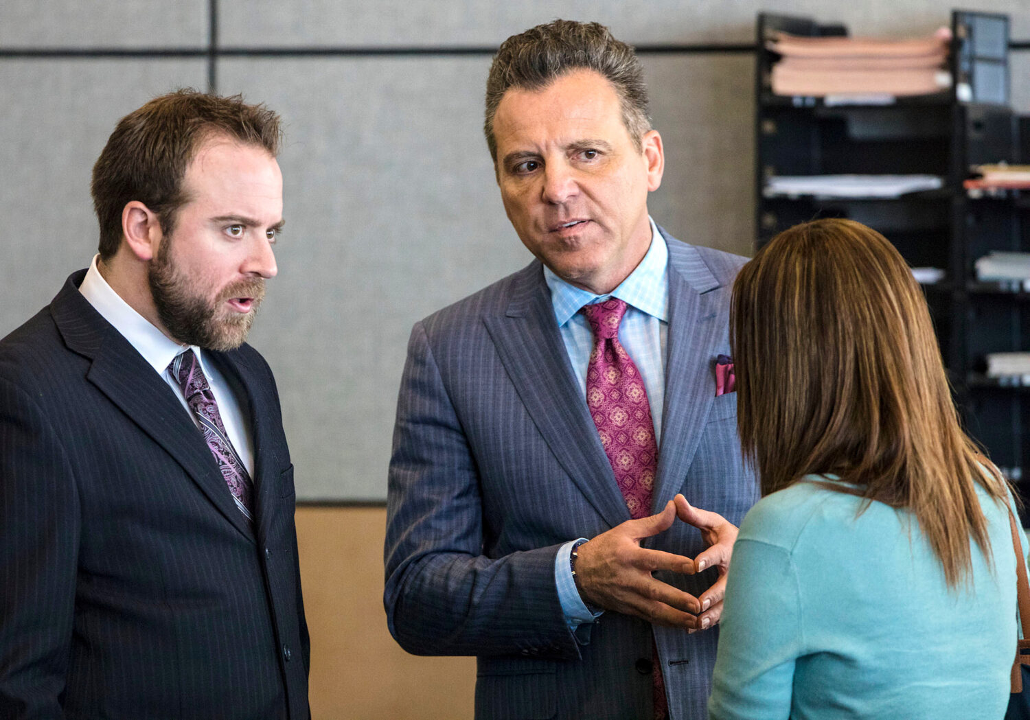 FILE - Attorneys, Greg Rosenfeld, left, and Brian Claypool, during a trial in Wednesday, Dec 14, 20...