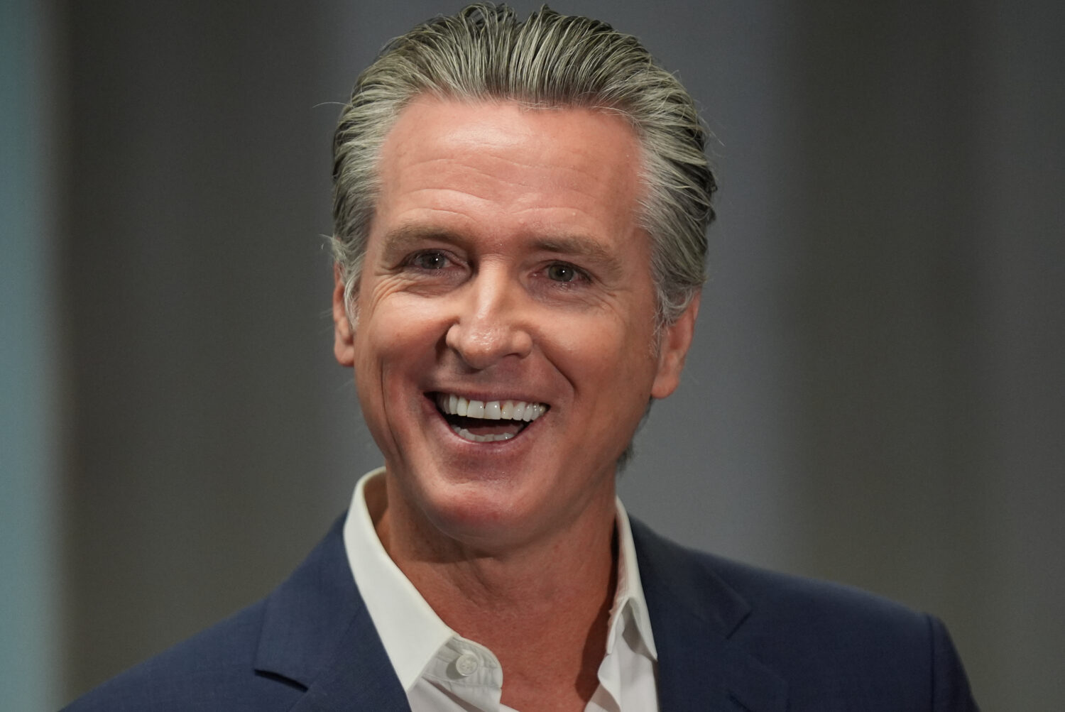 California Gov. Gavin Newsom smiles after signing legislation related to student literacy in Los An...
