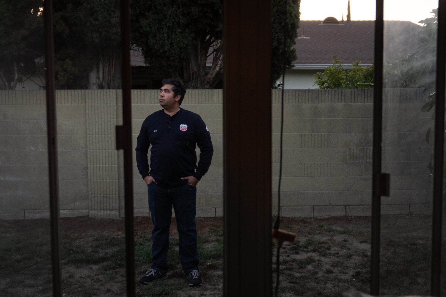Wilfredo Cruz, an oil worker at the Phillips 66 Los Angeles Refinery Wilmington Plant, stands for a...