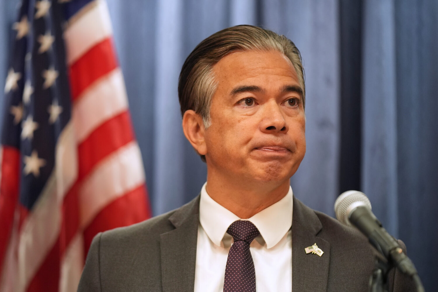 FILE - California Attorney General Rob Bonta comments on the Supreme Court's ruling overturning a f...