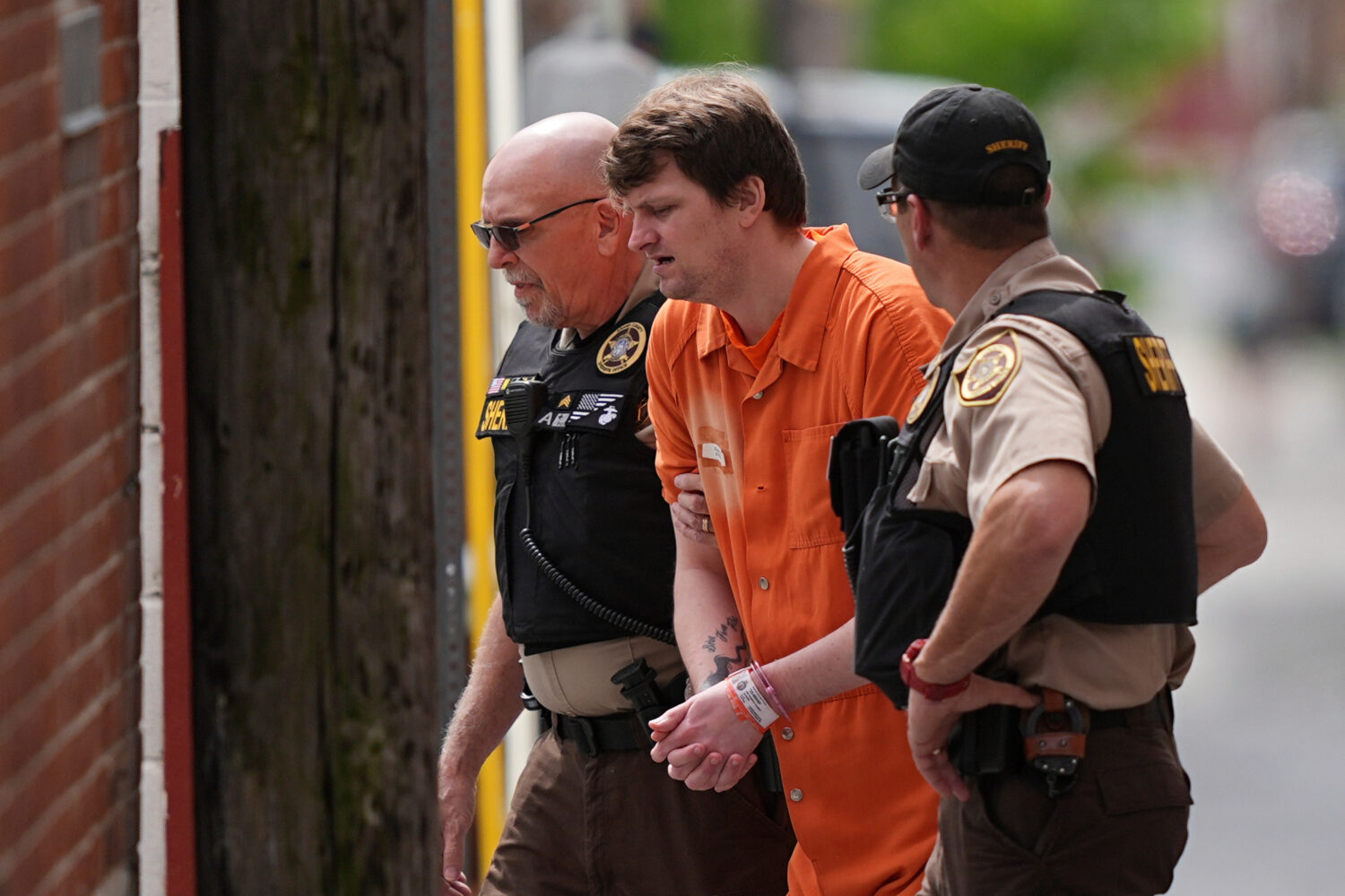 FILE - Sexual assault suspect Ian Cleary departs from the Adams County Court House in Gettysburg, P...