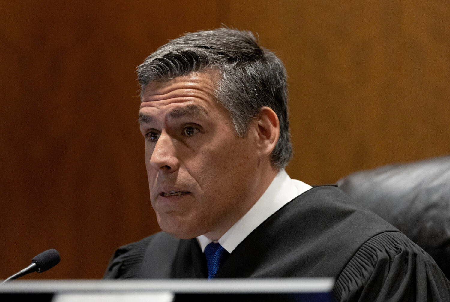 FILE - Fourth District Court Judge Tony Graf speaks during a waiver hearing for Tyler Robinson, the...