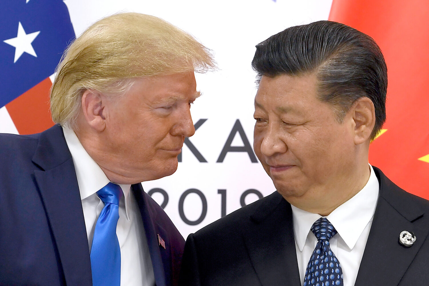 FILE - U.S. President Donald Trump, left, meets with Chinese President Xi Jinping during a meeting ...