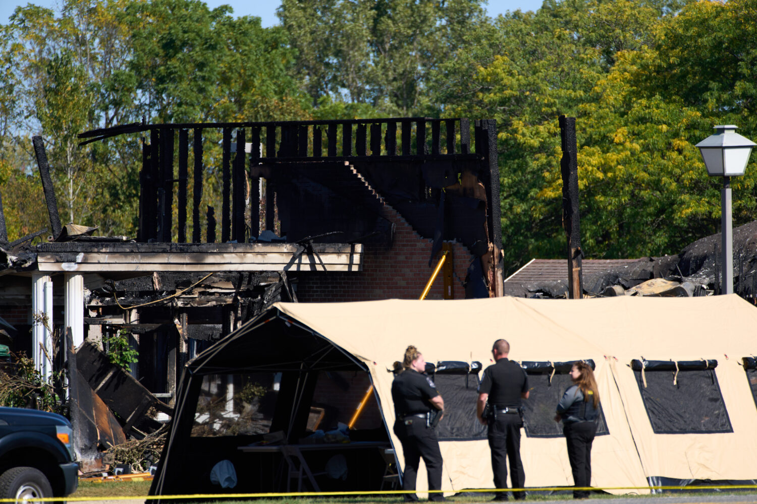 Investigators walk in front of The Church of Jesus Christ of Latter-day Saints in Grand Blanc Towns...