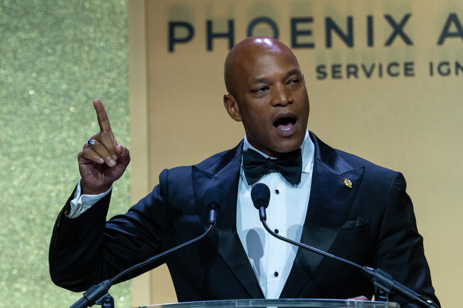 Maryland Gov. Wes Moore speaks during the Congressional Black Caucus Foundation Phoenix Awards Dinn...