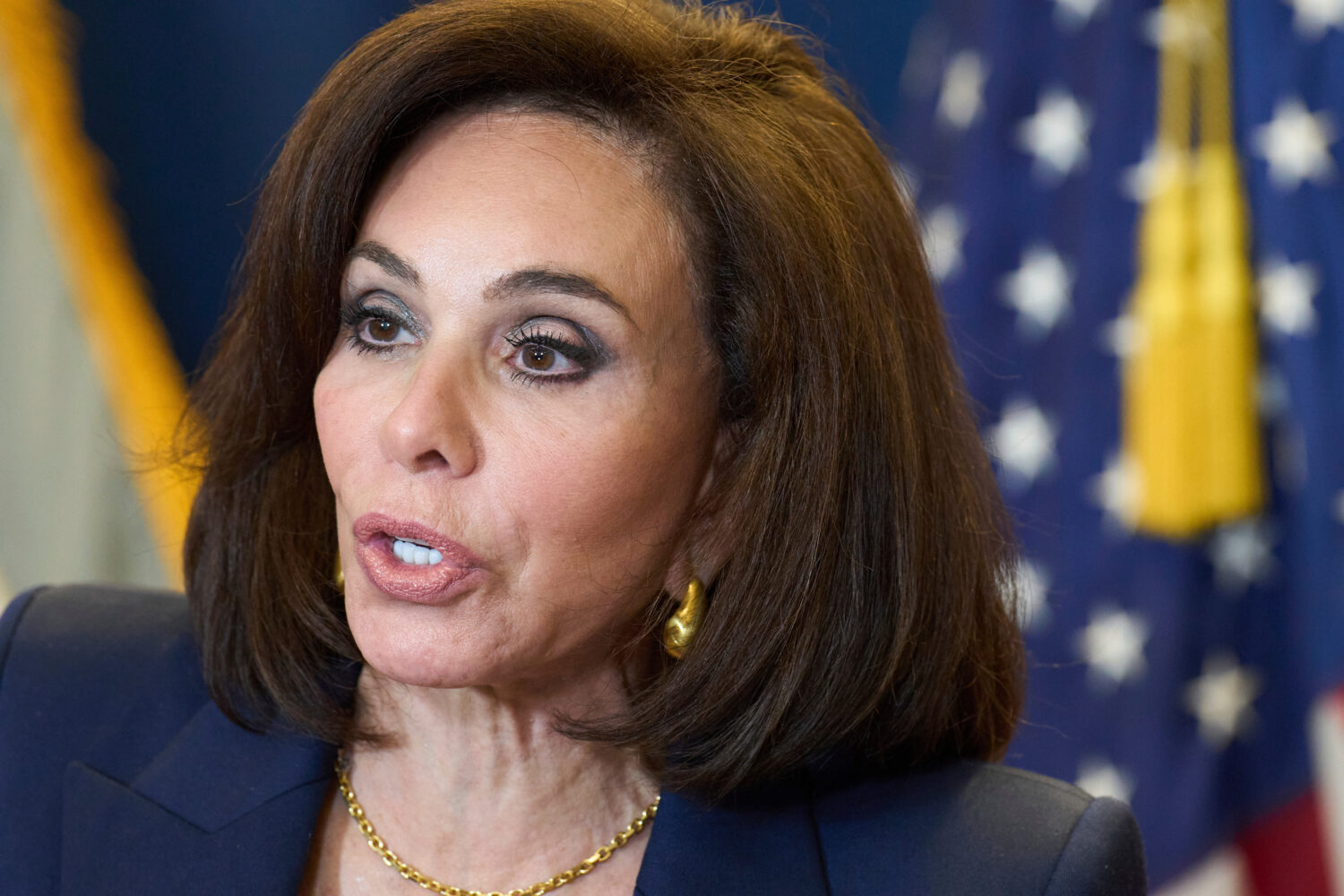 FILE - U.S. Attorney for the District of Columbia Jeanine Pirro speaks during a news conference, Au...