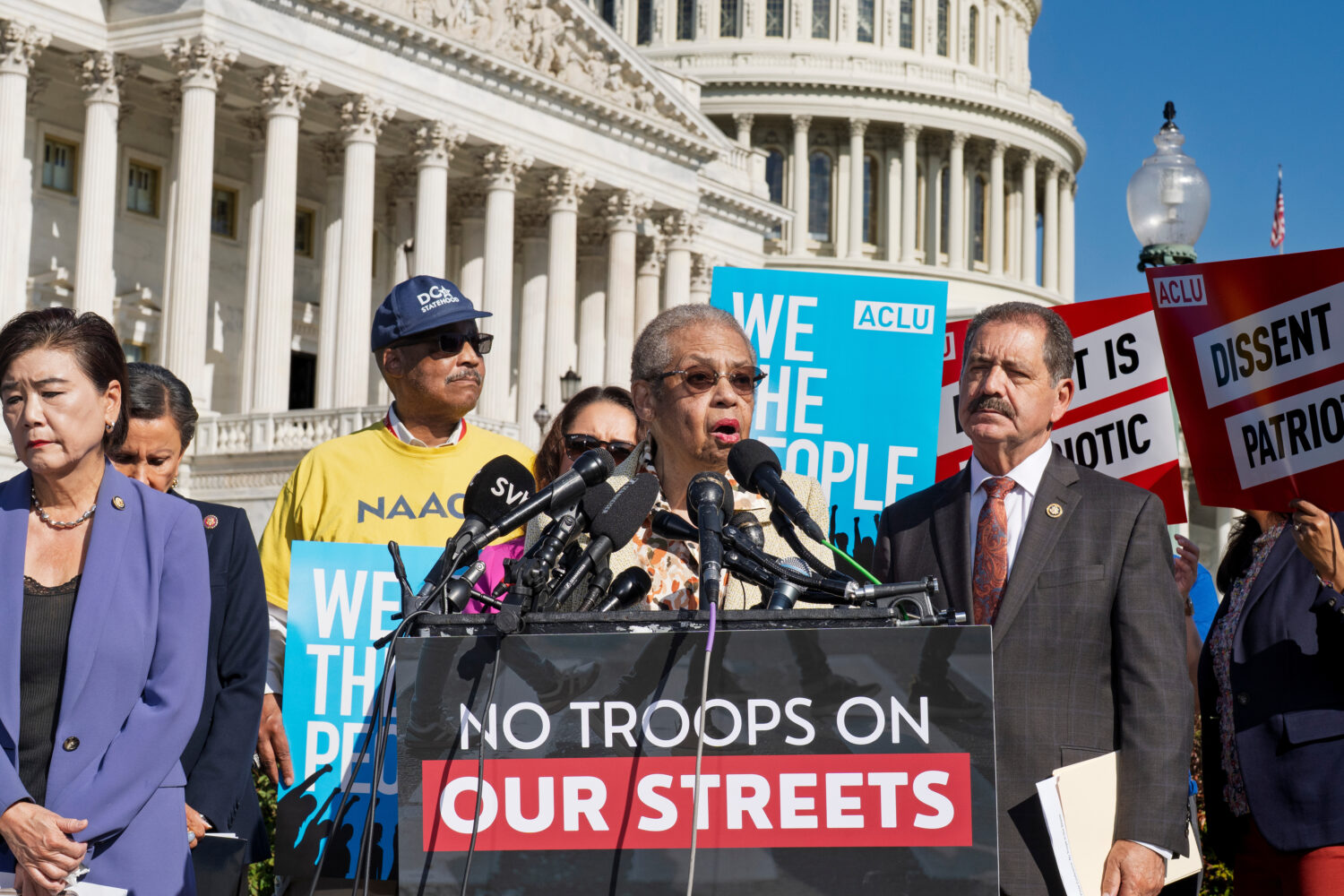 FILE - Del. Eleanor Holmes Norton, D-D.C., center, is joined by Rep. Judy Chu, D-Calif., far left, ...