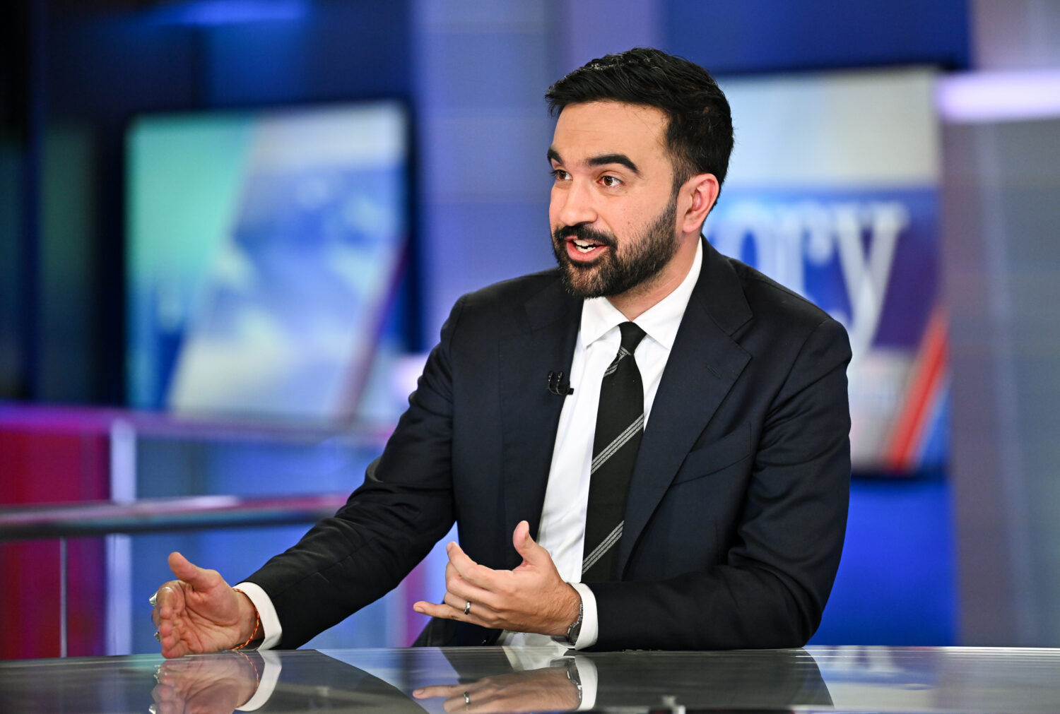 New York City Democratic mayoral candidate Zohran Mamdani speaks during an interview on "The Story ...