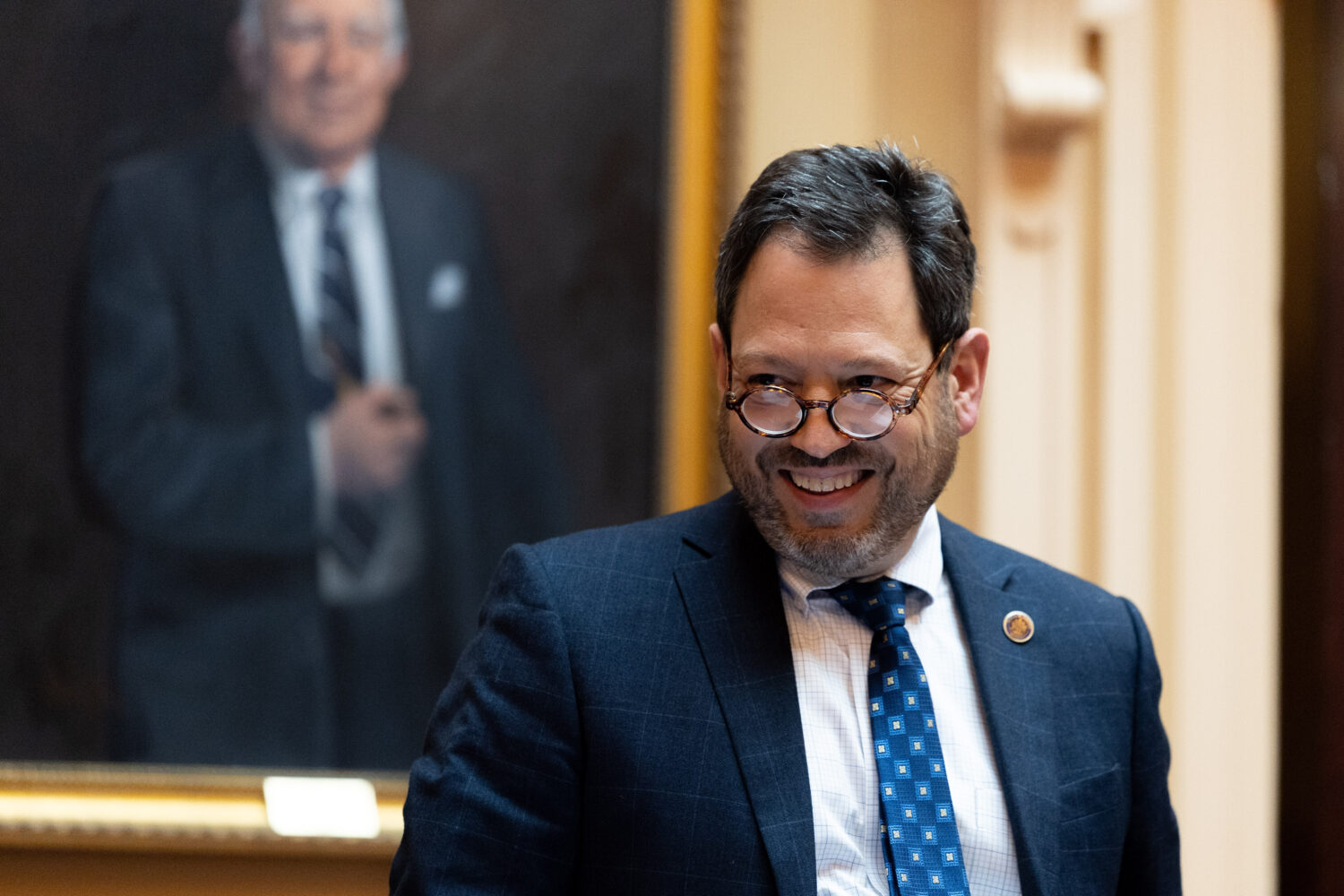 Senate Majority Leader Sen. Scott Surovell, D-Fairfax, attends a special legislative session in Ric...