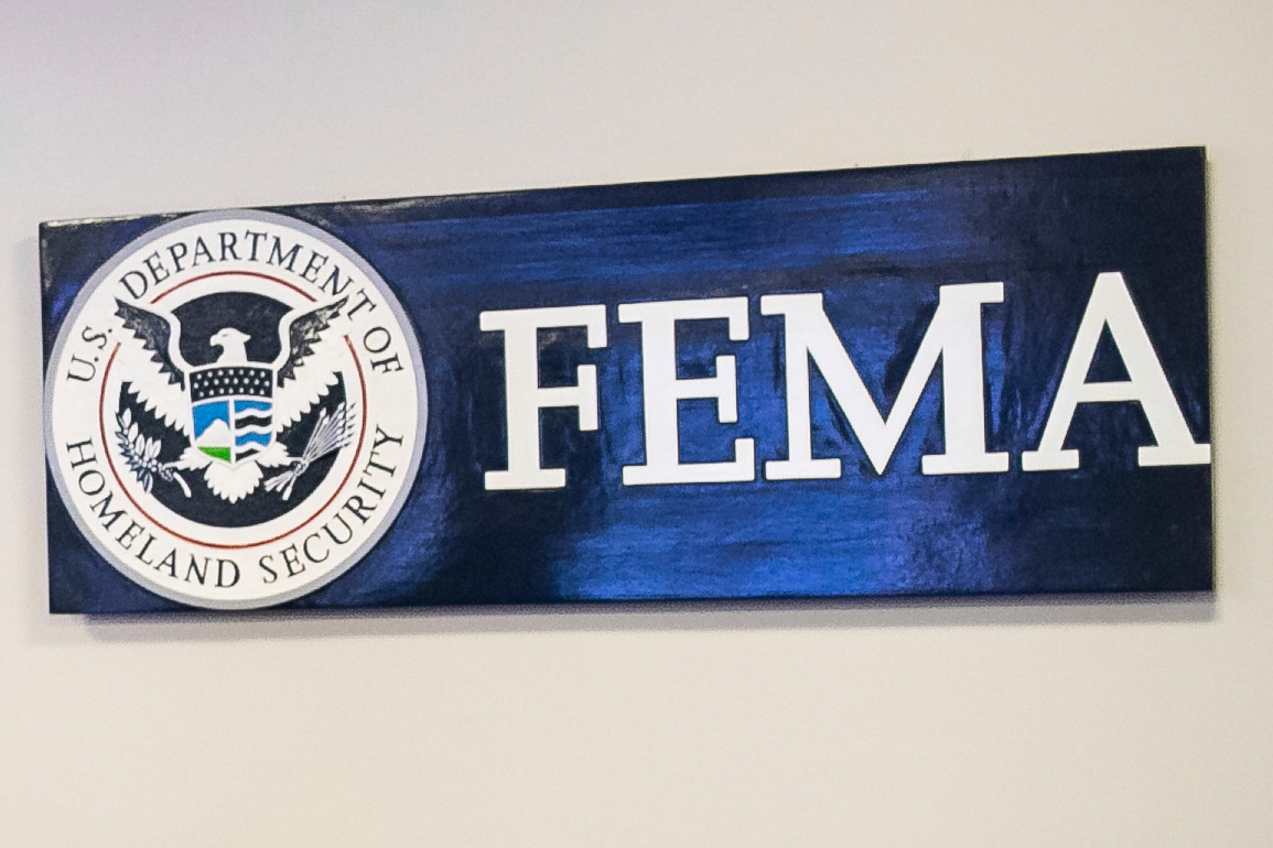 FILE - A sign for the Federal Emergency Management Agency is pictured at FEMA headquarters, April 2...