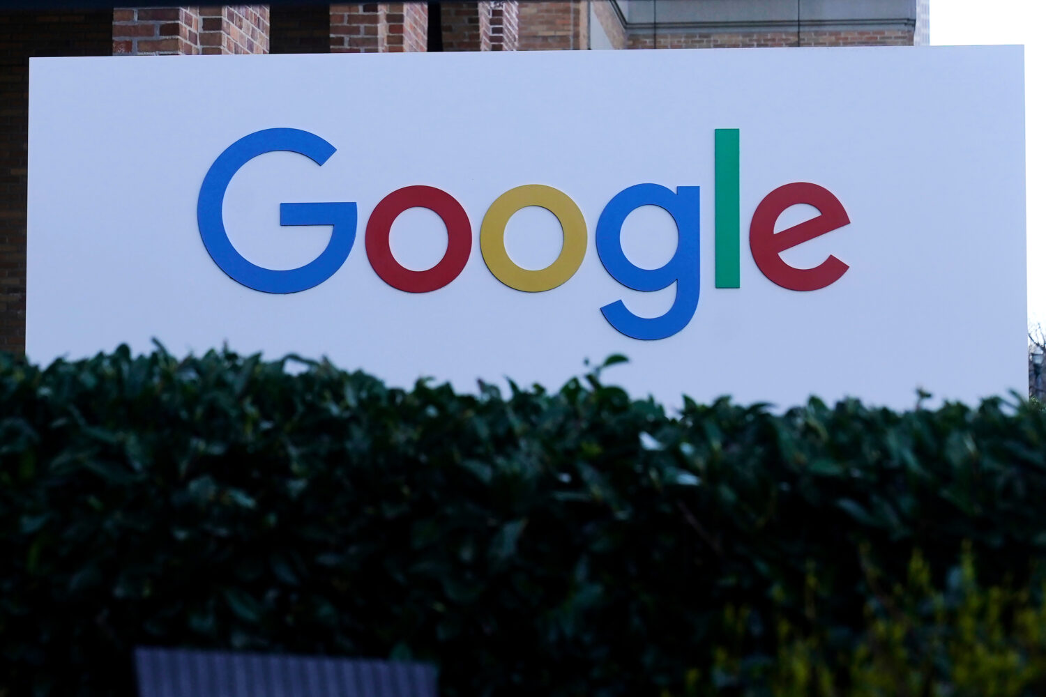 FILE - A Google sign is displayed at the company's office in San Francisco, April 12, 2023. (AP Pho...