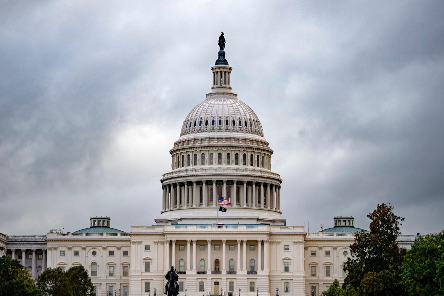 The Capitol is seen under gray skies on the thirteenth day of the government shutdown, in Washingto...