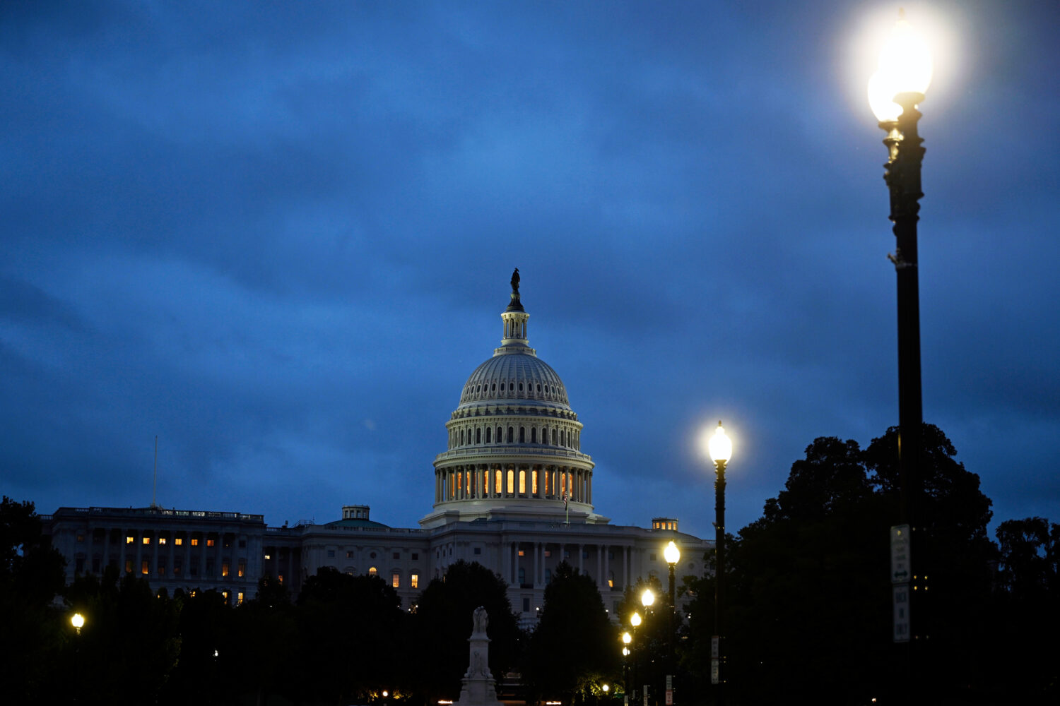 Early morning cloudy skies over the U.S. Capitol during the 8th day of the government shutdown on W...