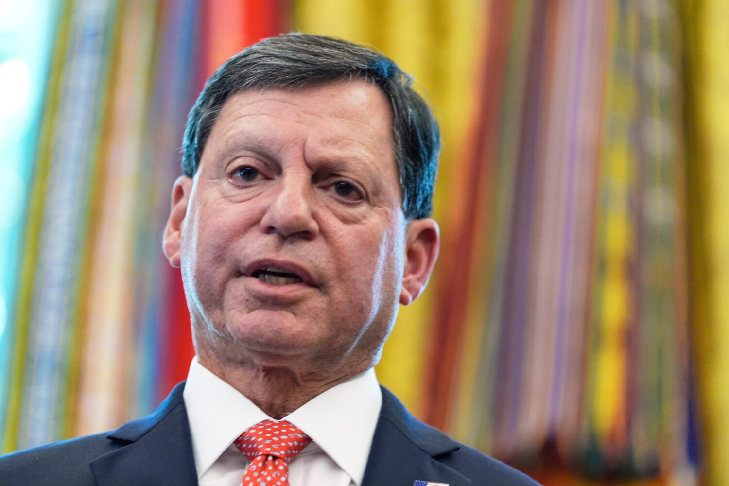 FILE - Social Security Commissioner Frank Bisignano speaks during an event with President Donald Tr...