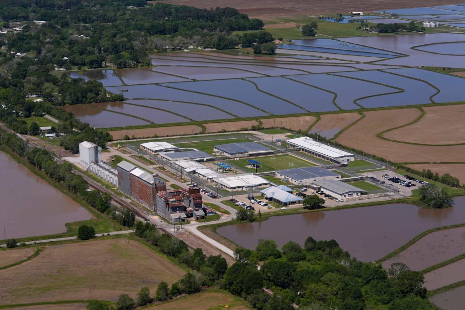 FILE - The South Louisiana ICE Processing Center is seen in this aerial photo in Basile, La., Tuesd...