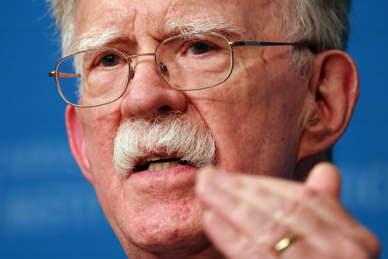 John Bolton speaks at Harvard Kennedy School's John F. Kennedy Jr. Forum, Monday, Sept. 29, 2025, i...
