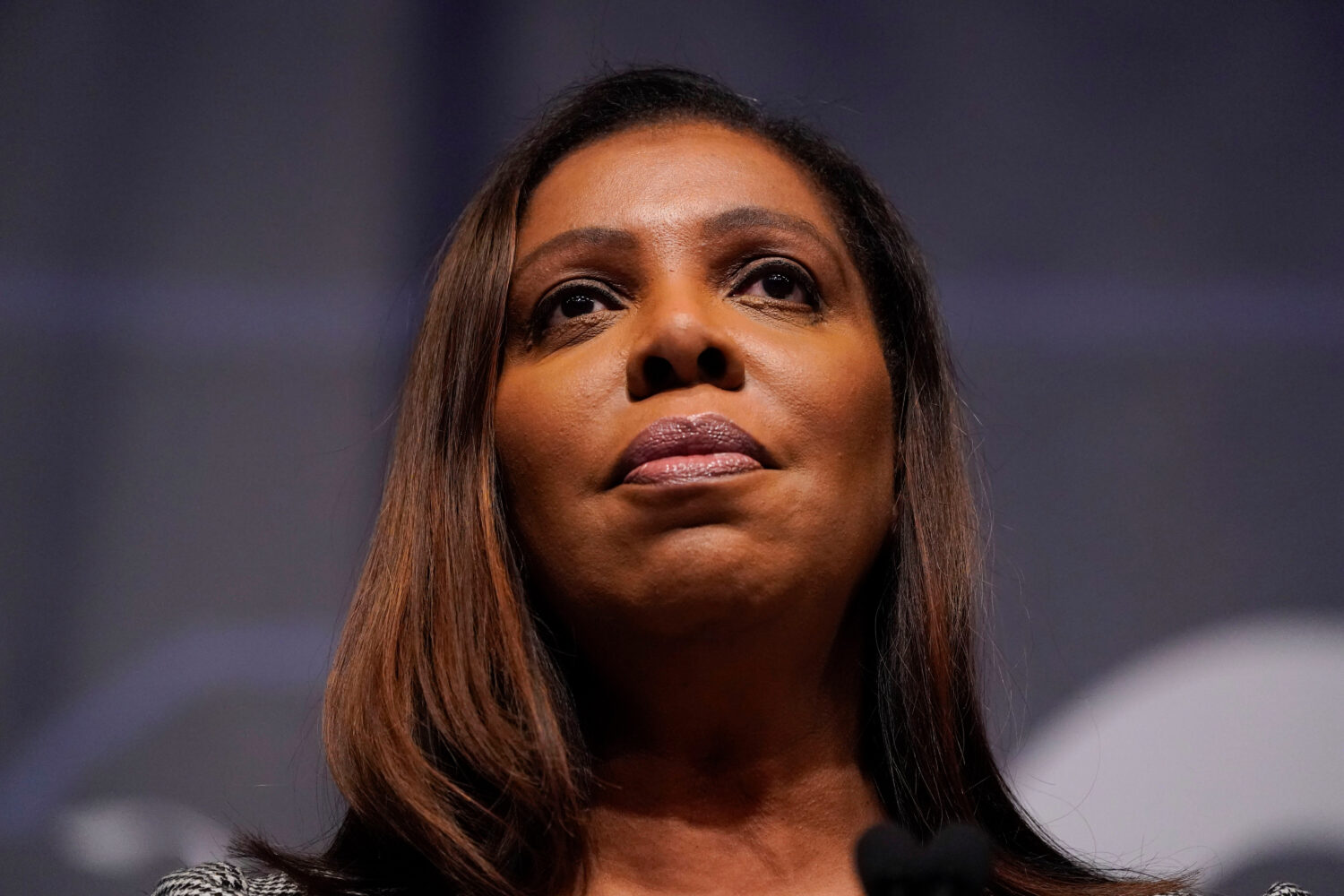 FILE - New York State Attorney General Letitia James speaks during the New York State Democratic Co...