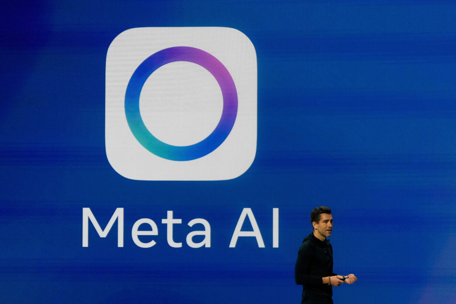 FILE - Meta Chief Product Officer Chris Cox speaks at LlamaCon 2025, an AI developer conference, in...