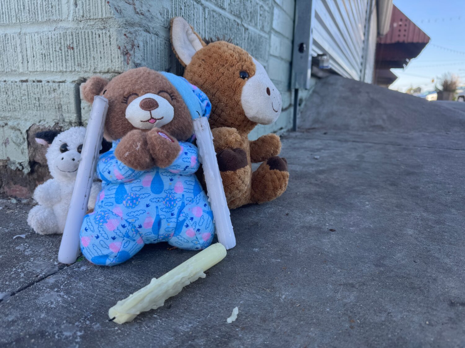 A small memorial sat near the site of the Leland, Miss., mass shooting on Thursday, Oct. 16, 2025. ...