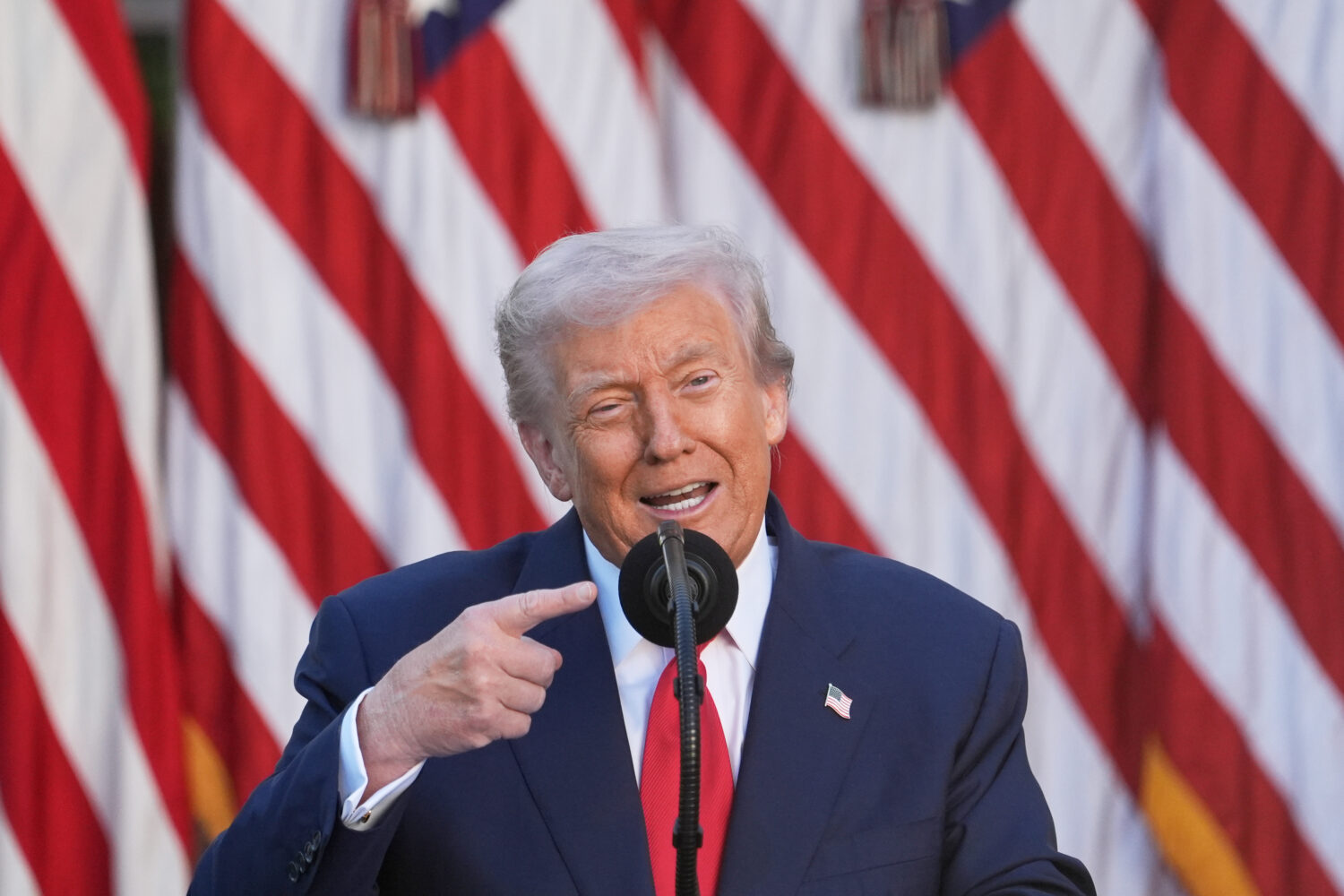 FILE - President Donald Trump speaks before posthumously awarding the Presidential Medal of Freedom...