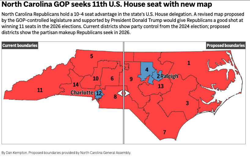 NORTH-CAROLINA-REDISTRICTING — Interactive. This digital embed allows readers to scrub between No...