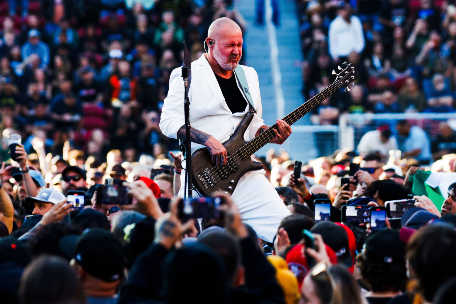 FILE - Bassist Sam Rivers of Limp Bizkit performs a show at Levi's Stadium in Santa Clara, Calif. o...