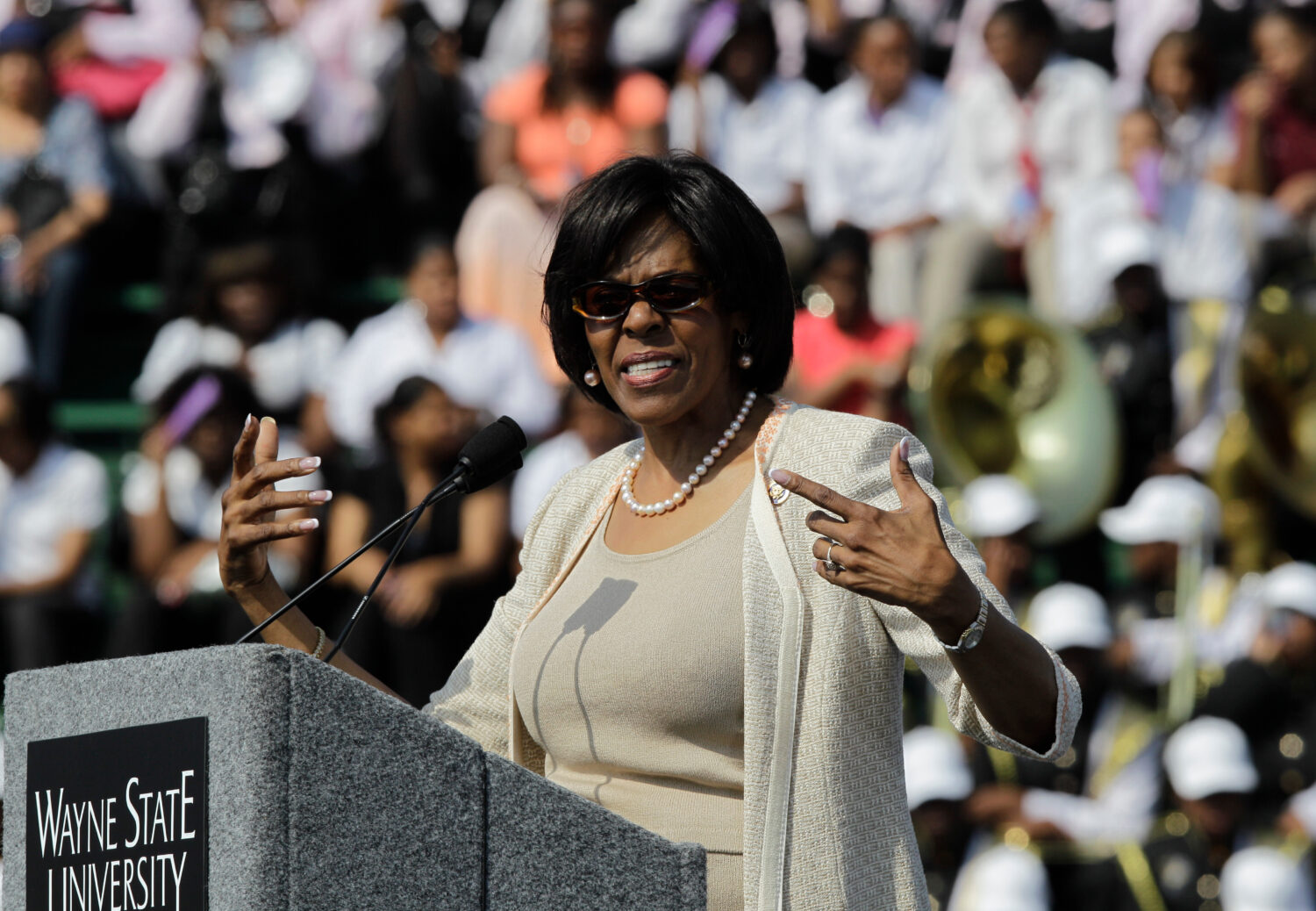 FILE - Rep. Carolyn Cheeks Kilpatrick, D-Mich., speaks at a White House youth leadership and mentor...