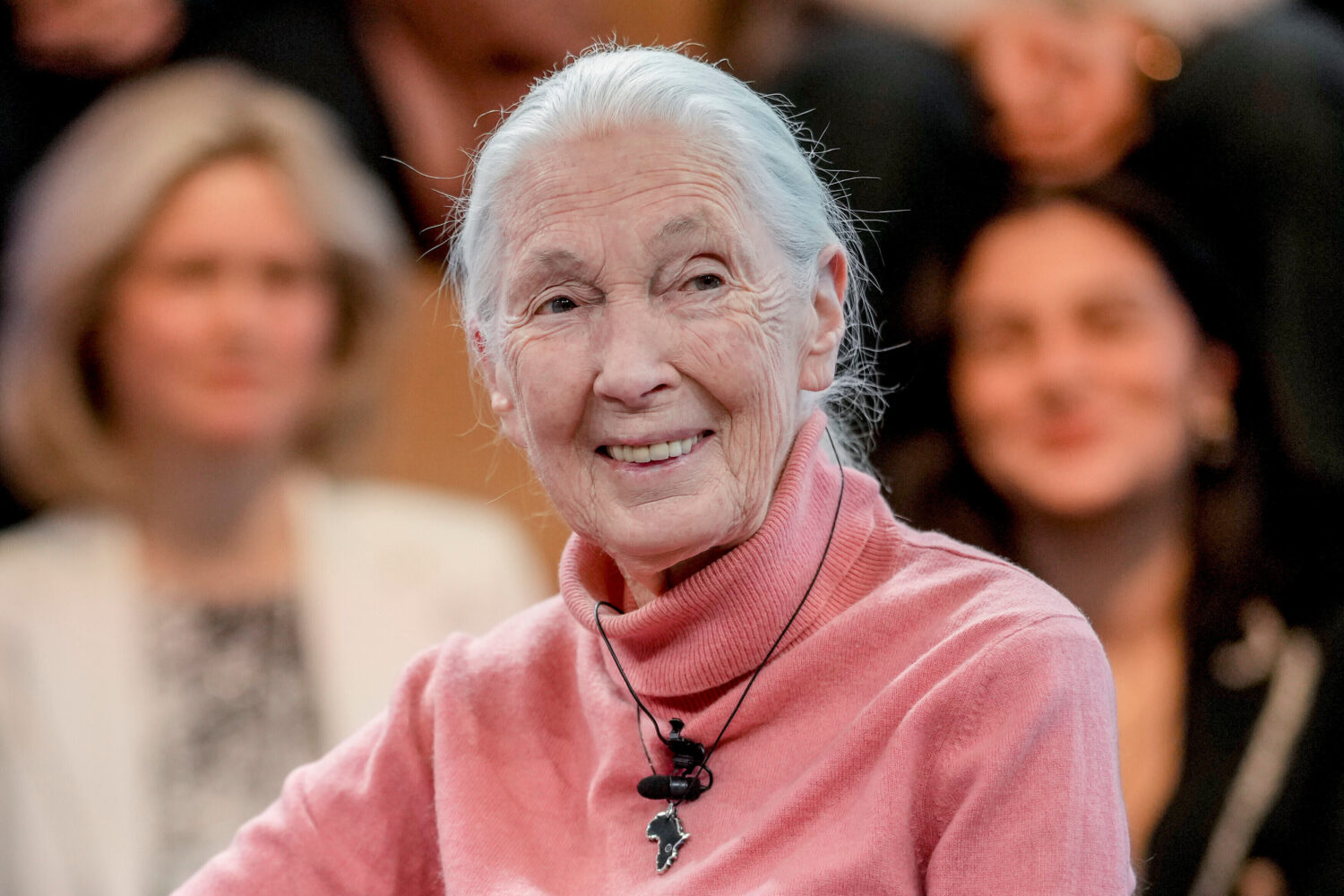 FILE - English primatologist and anthropologist Jane Goodall speaks on a panel "Earth's Wisdom Keep...
