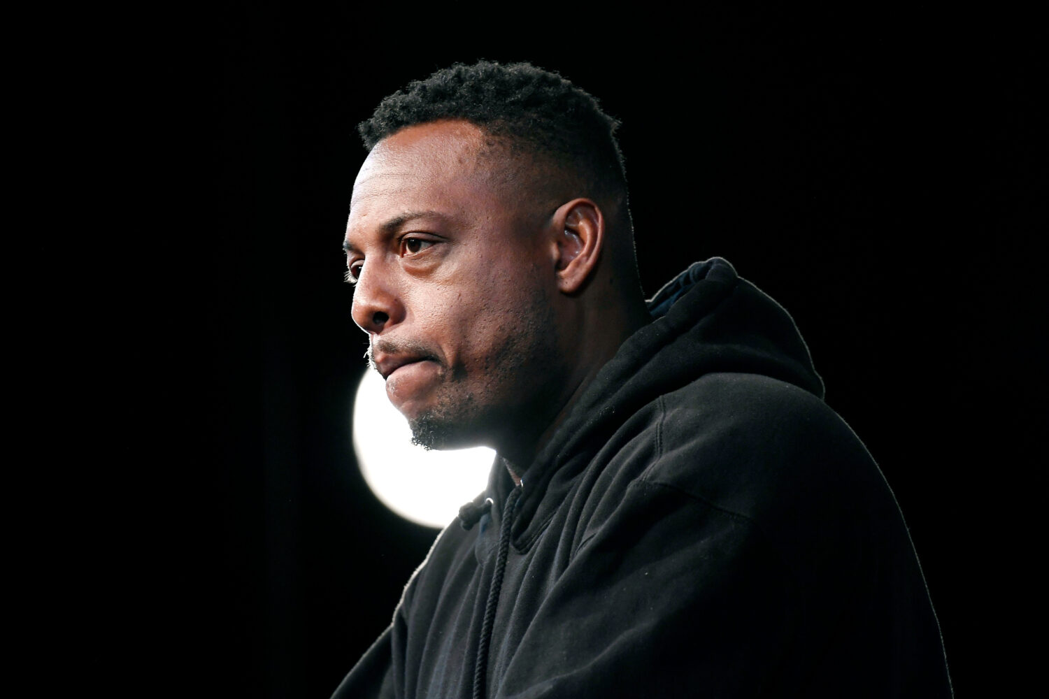 FILE - Basketball Hall of Fame Class of 2021 inductee Paul Pierce speaks at a news conference at Mo...