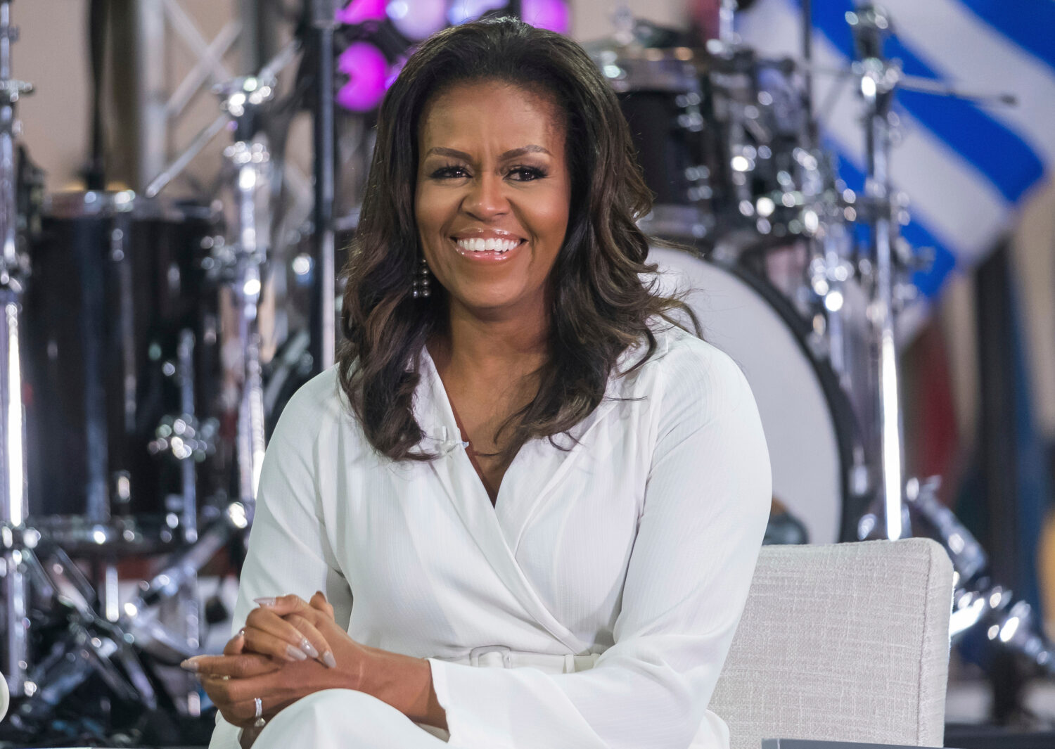 FILE - In this Oct. 11, 2018, file photo, Michelle Obama participates in the International Day of t...